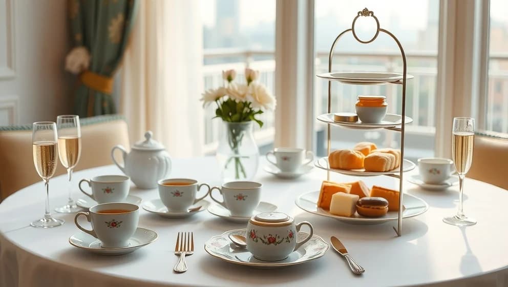 Afternoon tea på de eleganta hotellen